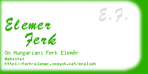 elemer ferk business card
